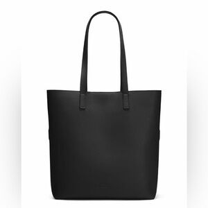 Away Bags The Longitude Tote - Black Italian Leather Tote Bag